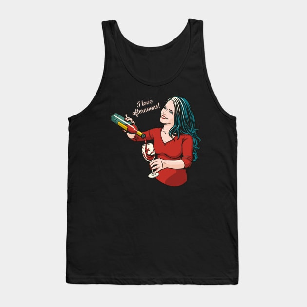 Afternoon Drinking Tank Top by Jamie Lee Art